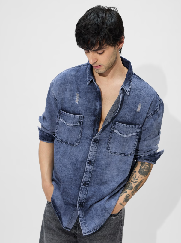 urban fade denim shirt