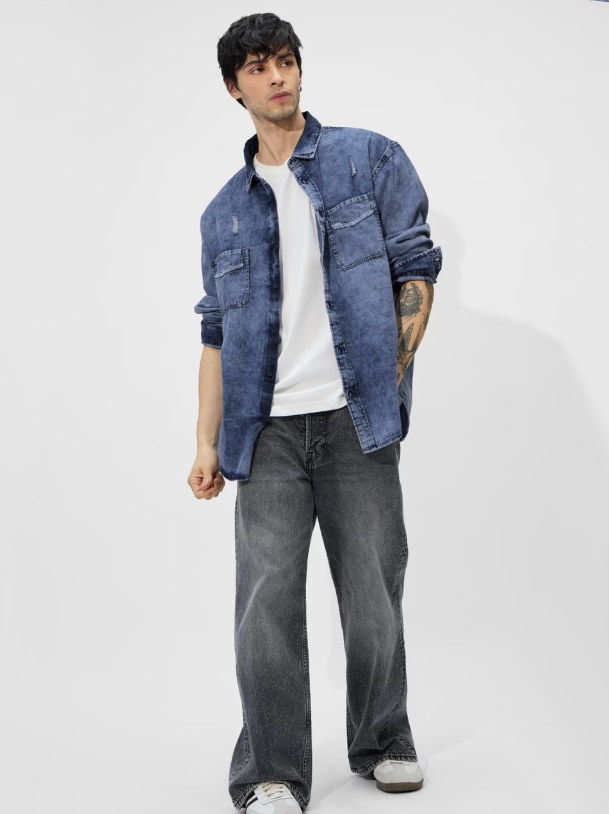 urban fade denim shirt