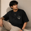drip smile oversized t shirt – minimal streetwear black tee drip smile oversized t shirt – minimal streetwear black tee